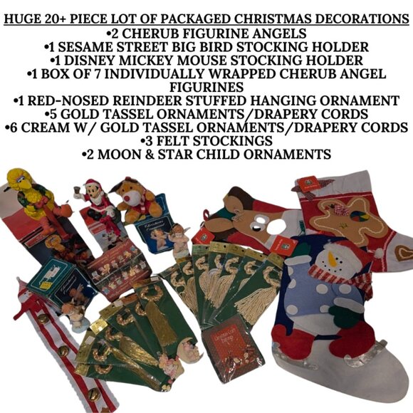 20+PC LOT VARIOUS NEW IN PACKAGE CHRISTMAS & HOLIDAY DECORATIONS - Picture 1 of 2